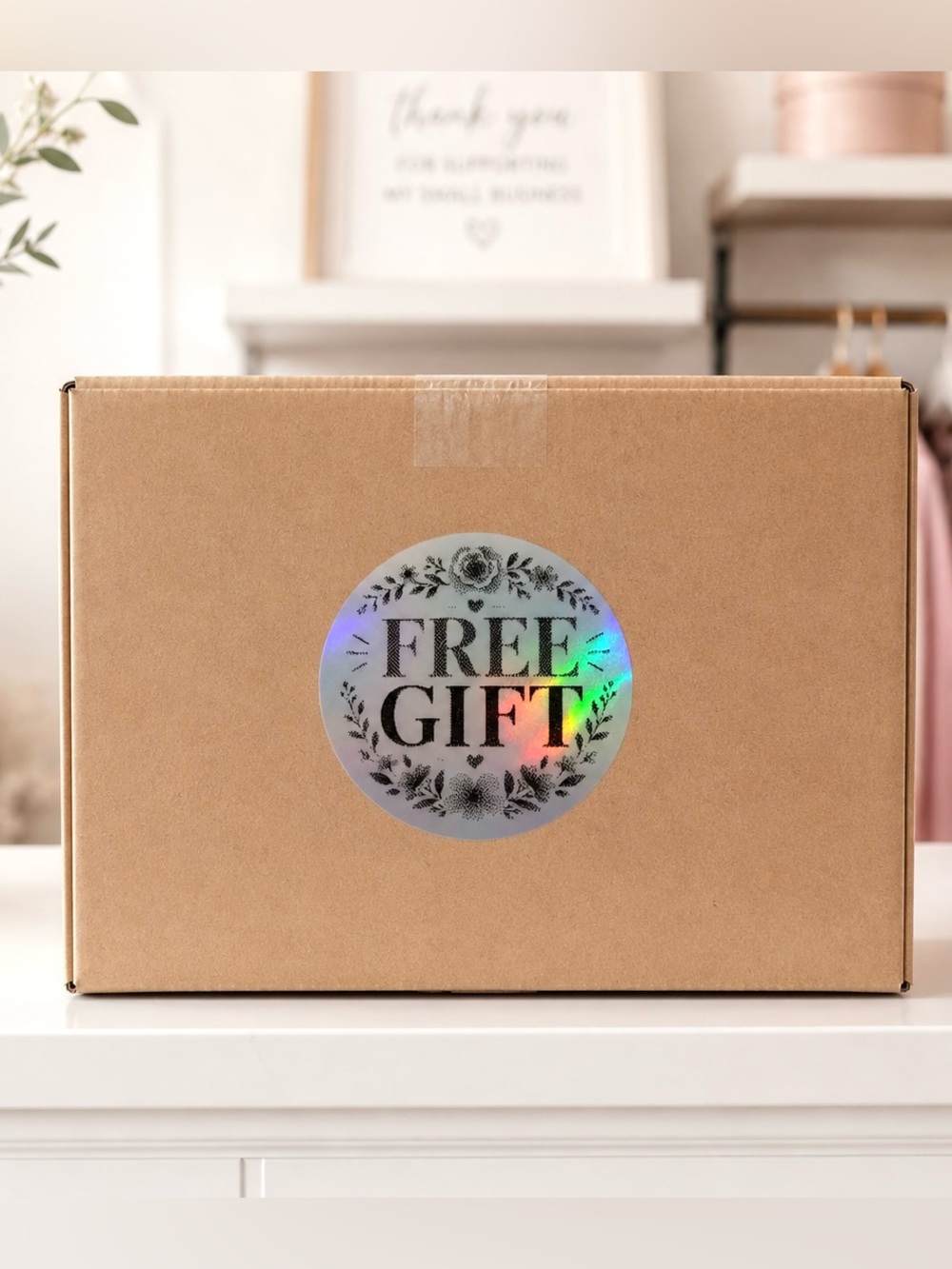 Free Gift Floral Holographic Stickers-100ct.